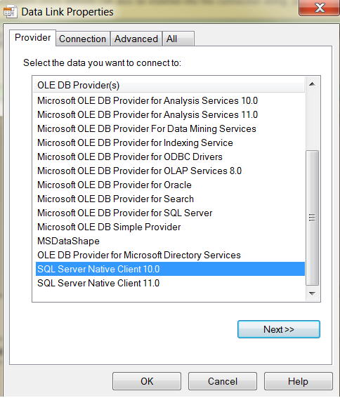 How To Check Oledb Provider Installed Capacity