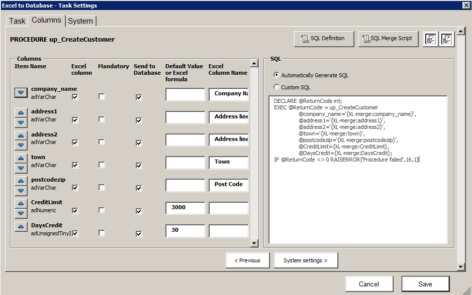 Default SQL Default SQL